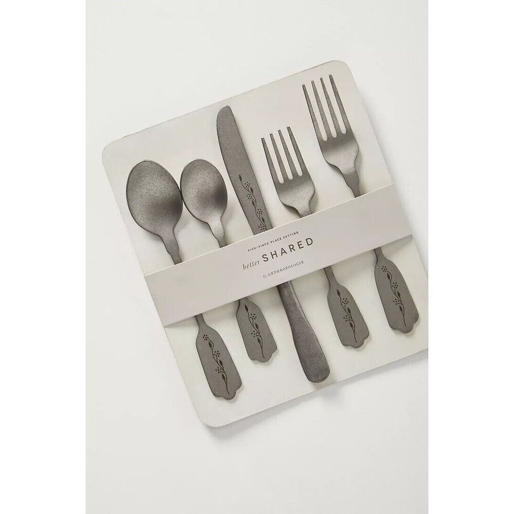 ANTHROPOLOGIE Hammond Flatware Better Shared Five-Piece Place Setting NEW